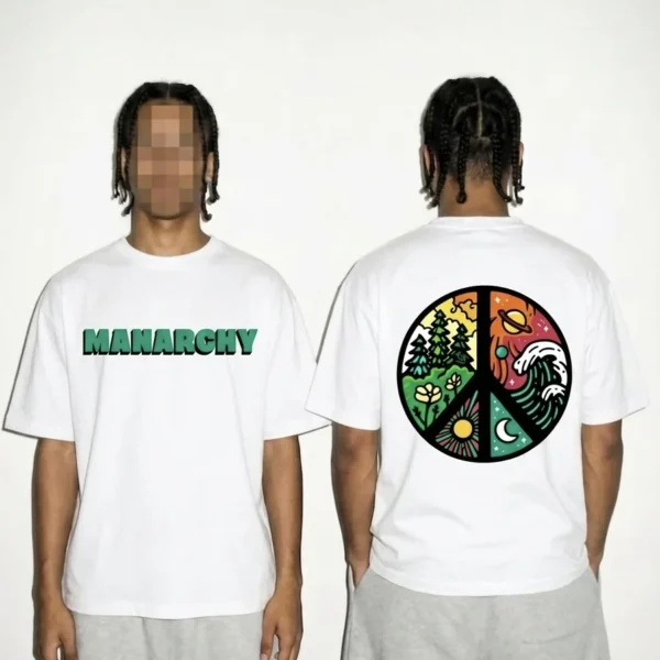 MANARCHY Peace-Sign Graphic Tee